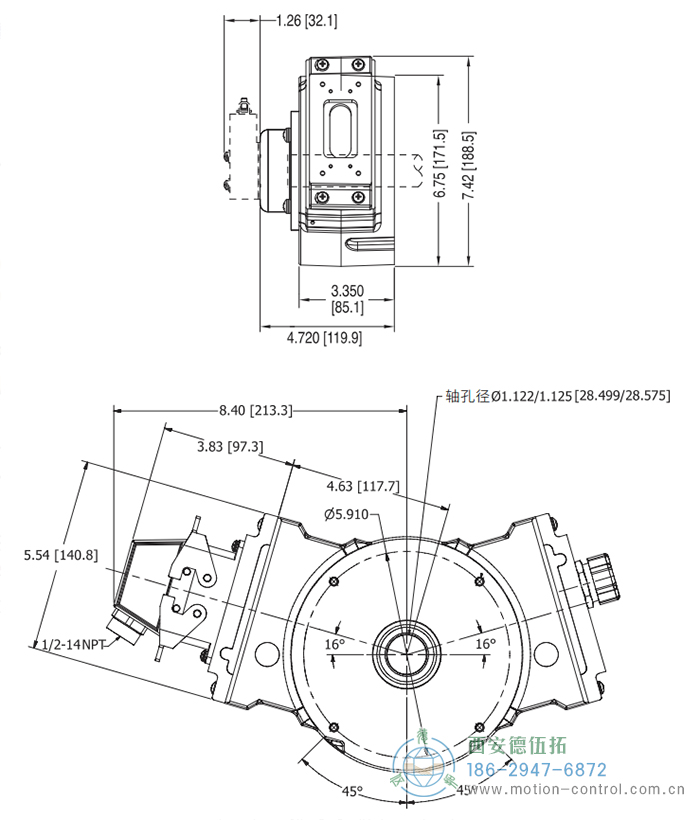 AV685磁式增量重載編碼器外形及安裝尺寸 - 西安德伍拓自動化傳動系統有限公司