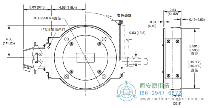 AV850磁式增量重載編碼器外形及安裝尺寸 - 西安德伍拓自動化傳動系統有限公司