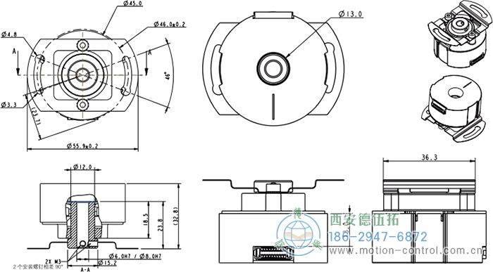 HC18空心軸光電增量電機反饋編碼器外形及安裝尺寸(空心軸) - 西安德伍拓自動化傳動系統(tǒng)有限公司