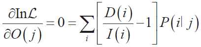 最大似然解出現(xiàn)在ζ對(duì)O( j)的所有偏導(dǎo)數(shù)為零的地方